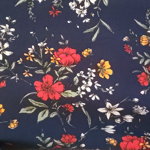 Navy blue summer dress with flower patterns - Picture 6 of 7